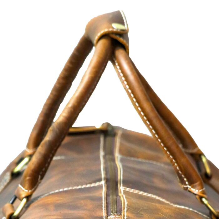 Premium Leather Duffle Bag with External Pockets - Image 7